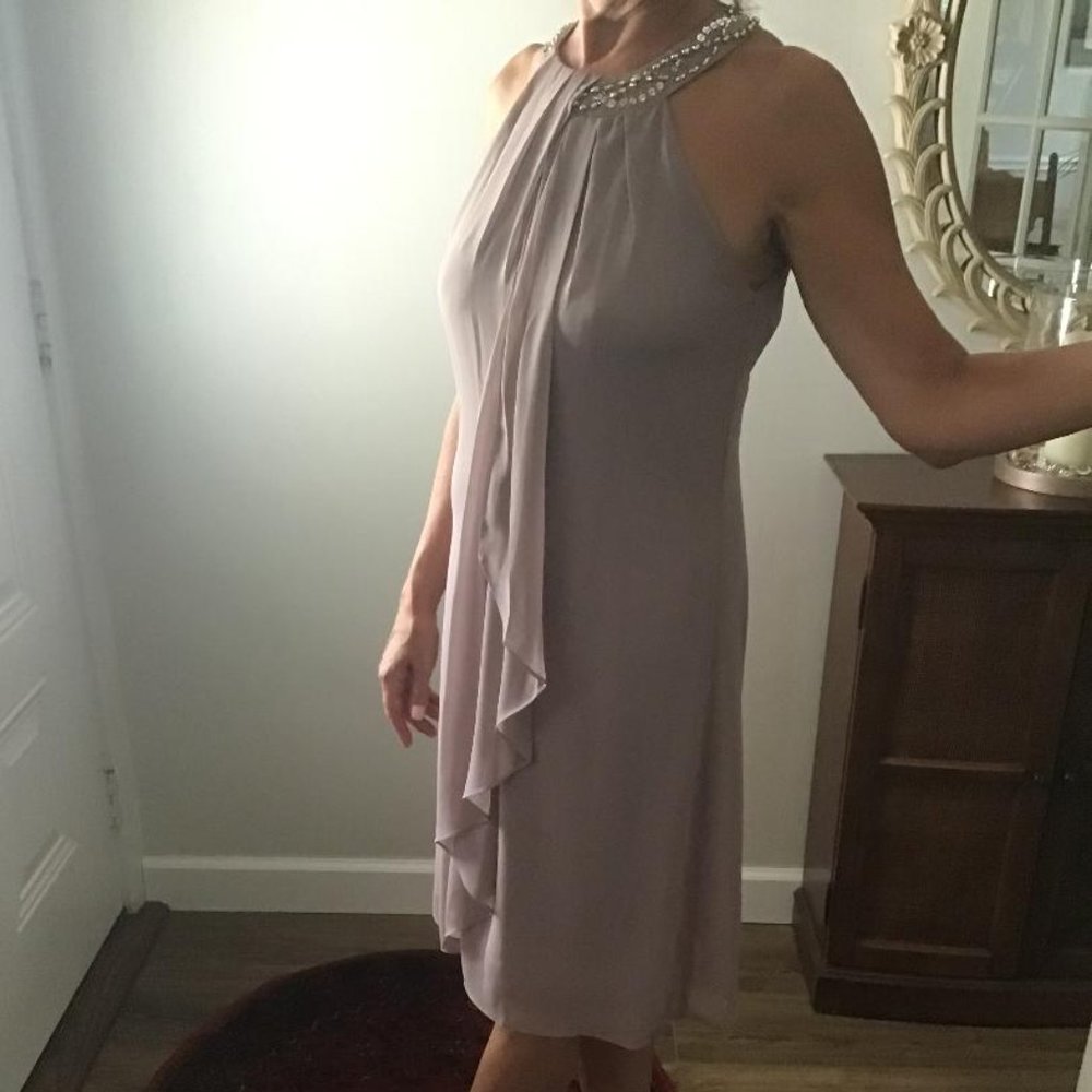 SLNY Cashmere Jewel Neck Sheath dress